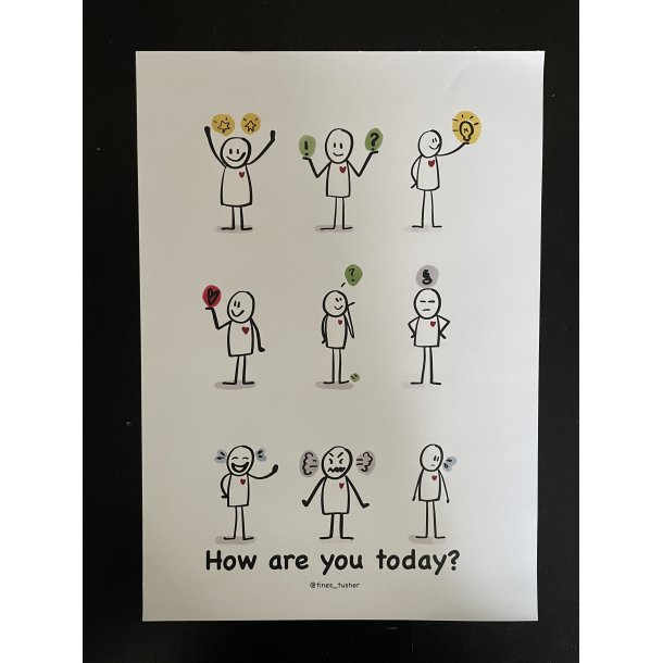 PLAKAT A3 - HOW ARE YOU TODAY? - 10 KR PR SOLGT PLAKAT TIL JULEMRKEFONDEN.