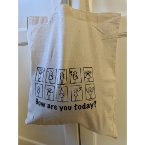 MULEPOSE - lille -  HOW ARE YOU TODAY? 10 kr. PR SOLGT POSE TIL JULEMRKEFONDEN.