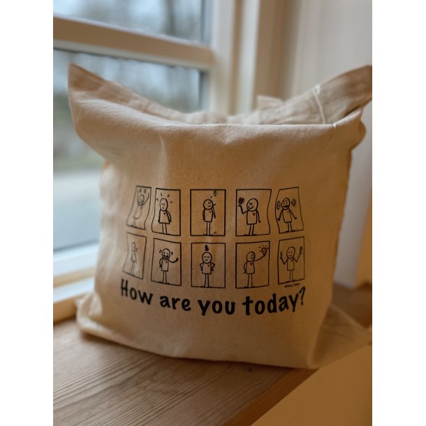 MULEPOSE - lille -  HOW ARE YOU TODAY? 10 kr. PR SOLGT POSE TIL JULEMRKEFONDEN.