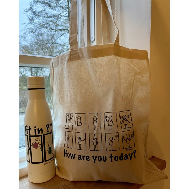 MULEPOSE - lille -  HOW ARE YOU TODAY? 10 kr. PR SOLGT POSE TIL JULEMRKEFONDEN.